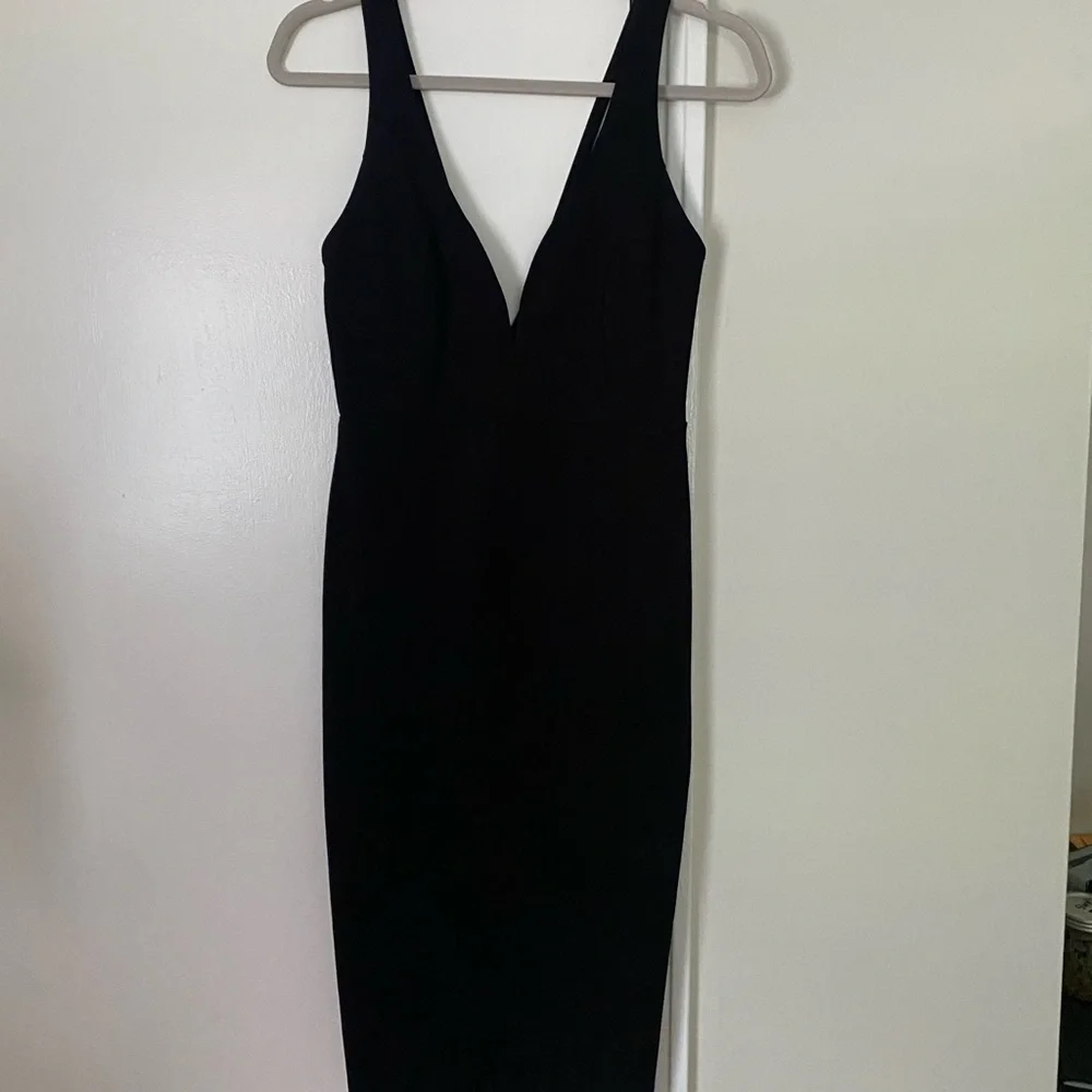 Lulu's Black V-Neck Sheath Dress - Picture 1 of 6